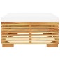 Gartenhocker mit Creme Kissen Massivholz Teak Gartenhocker mit Creme Kissen Massivholz Teak