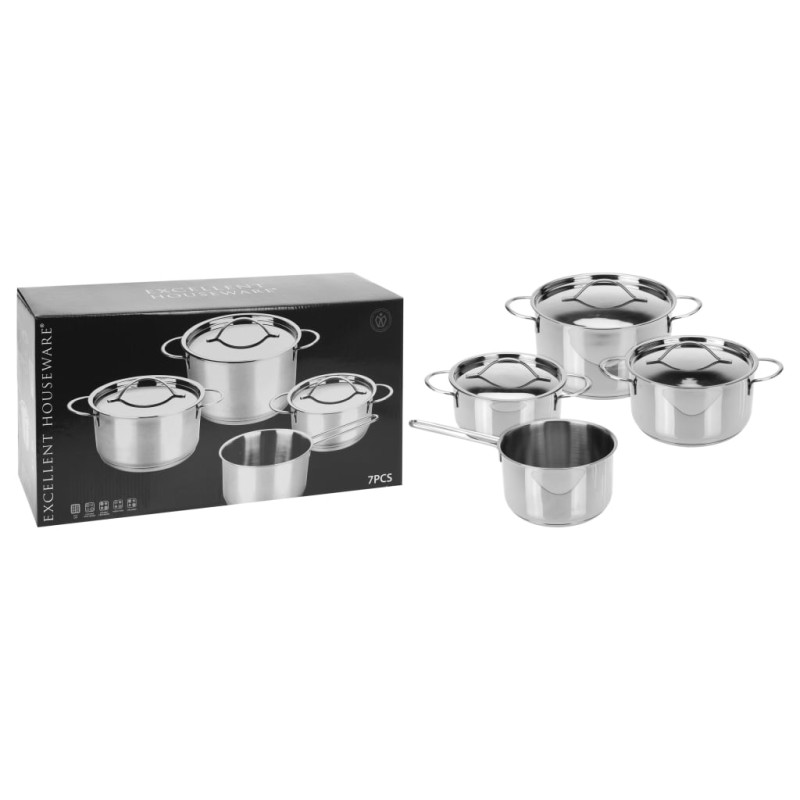 Excellent Houseware 7-tlg. Kochtopf-Set Edelstahl 6 mm Excellent Houseware 7-tlg. Kochtopf-Set Edelstahl 6 mm