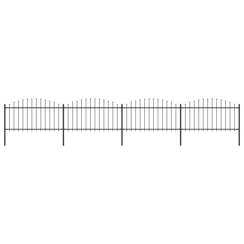 Gartenzaun mit Speerspitzen Stahl (1,25 - 1,5) x 6,8 m Schwarz Gartenzaun mit Speerspitzen Stahl (1,25 - 1,5) x 6,8 m Schwarz