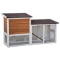 @Pet Kaninchenstall Villa Weiß und Braun 147x50x80 cm @Pet Kaninchenstall Villa Weiß und Braun 147x50x80 cm