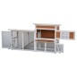 @Pet Kaninchenstall Villa Weiß und Braun 147x50x80 cm @Pet Kaninchenstall Villa Weiß und Braun 147x50x80 cm