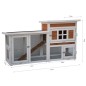 @Pet Kaninchenstall Villa Weiß und Braun 147x50x80 cm @Pet Kaninchenstall Villa Weiß und Braun 147x50x80 cm
