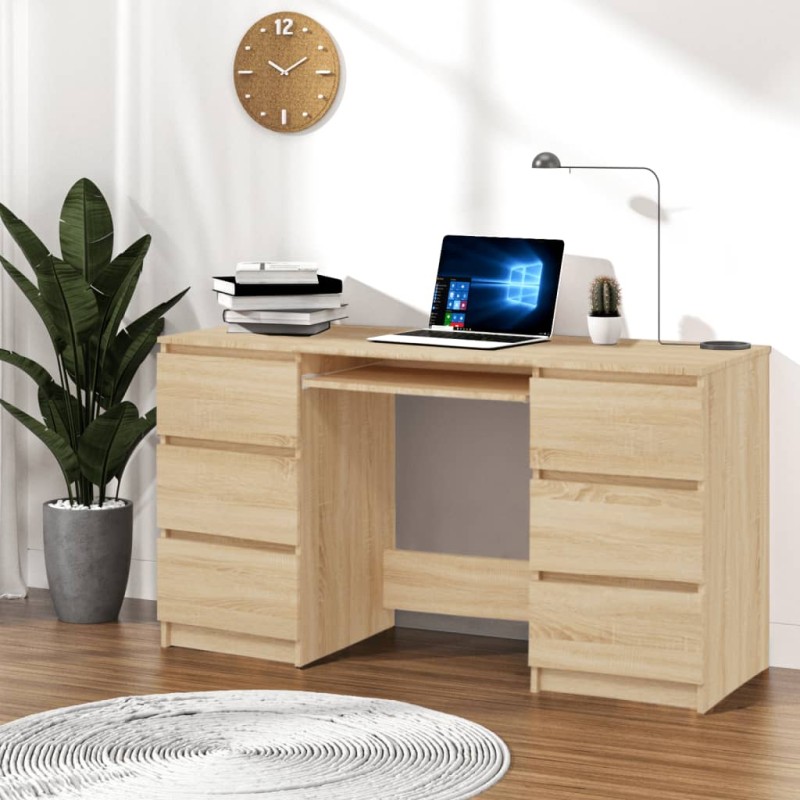 vidaXL Schreibtisch Sonoma-Eiche 140x50x77 cm Holzwerkstoff vidaXL Schreibtisch Sonoma-Eiche 140x50x77 cm Holzwerkstoff