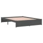 vidaXL Massivholzbett Grau 135x190 cm vidaXL Massivholzbett Grau 135x190 cm