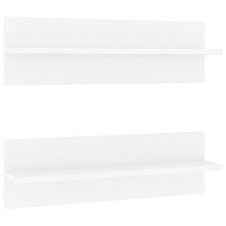 vidaXL Wandregale 2 Stk. Weiß 60x11,5x18 cm Holzwerkstoff