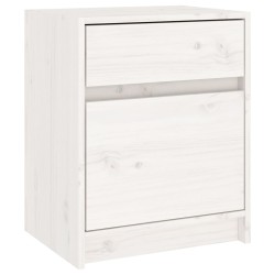 vidaXL Nachttisch Weiß 40x31x50 cm Massivholz Kiefer