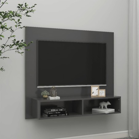 vidaXL TV-Wandschrank Grau 102x23,5x90 cm Holzwerkstoff