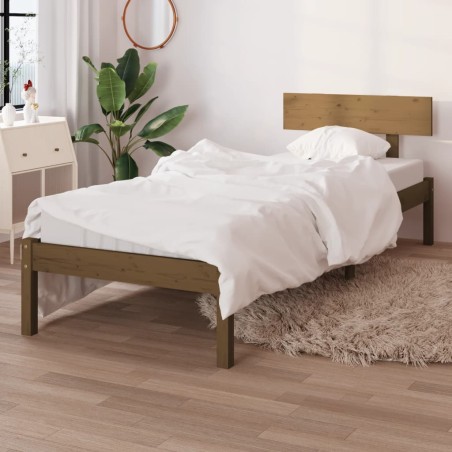 vidaXL Massivholzbett Honigbraun Kiefer 100x200 cm