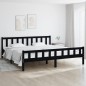 vidaXL Massivholzbett Schwarz 180x200 cm vidaXL Massivholzbett Schwarz 180x200 cm