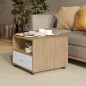vidaXL Couchtisch Weiß Sonoma-Eiche 55x55x40 cm Holzwerkstoff vidaXL Couchtisch Weiß Sonoma-Eiche 55x55x40 cm Holzwerkstoff