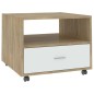 vidaXL Couchtisch Weiß Sonoma-Eiche 55x55x40 cm Holzwerkstoff vidaXL Couchtisch Weiß Sonoma-Eiche 55x55x40 cm Holzwerkstoff
