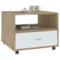 vidaXL Couchtisch Weiß Sonoma-Eiche 55x55x40 cm Holzwerkstoff vidaXL Couchtisch Weiß Sonoma-Eiche 55x55x40 cm Holzwerkstoff