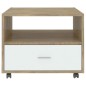 vidaXL Couchtisch Weiß Sonoma-Eiche 55x55x40 cm Holzwerkstoff vidaXL Couchtisch Weiß Sonoma-Eiche 55x55x40 cm Holzwerkstoff