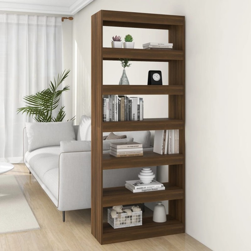 vidaXL Bücherregal/Raumteiler Braun Eichen-Optik 80x30x198 cm vidaXL Bücherregal/Raumteiler Braun Eichen-Optik 80x30x198 cm