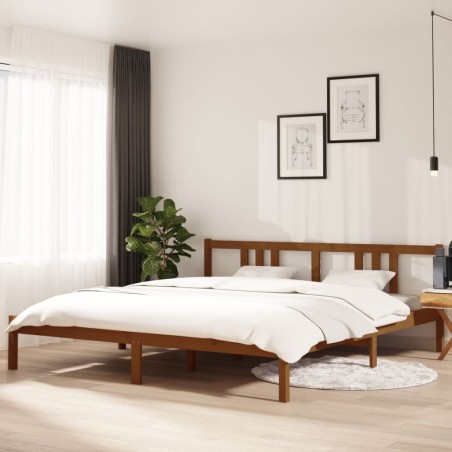 vidaXL Massivholzbett Honigbraun 180x200 cm