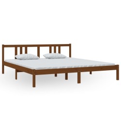 vidaXL Massivholzbett Honigbraun 180x200 cm