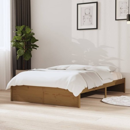 vidaXL Massivholzbett Honigbraun 120x200 cm