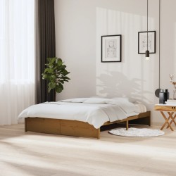 vidaXL Massivholzbett Honigbraun 150x200 cm