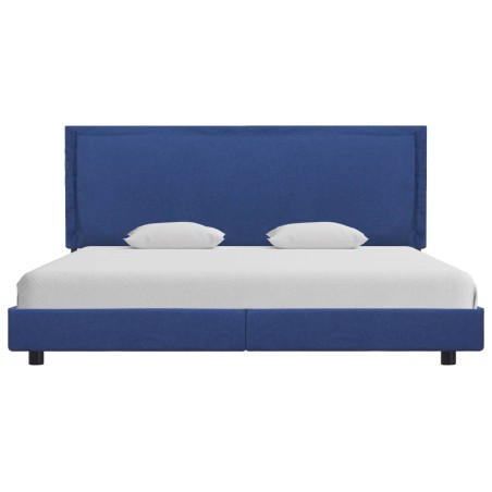 Bettgestell Blau Stoff 180x200 cm