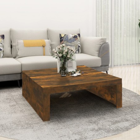 vidaXL Couchtisch Räuchereiche 100x100x35 cm Holzwerkstoff