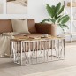 vidaXL Couchtisch Silbern Edelstahl und Altholz Massiv vidaXL Couchtisch Silbern Edelstahl und Altholz Massiv