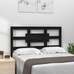 vidaXL Kopfteil Schwarz 105,5x4x100 cm Massivholz Kiefer