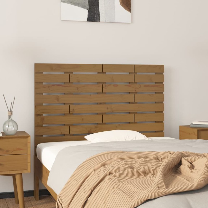vidaXL Wand-Kopfteil Honigbraun 96x3x63 cm Massivholz Kiefer