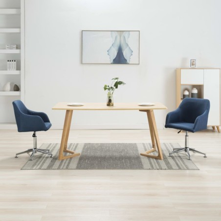 Esszimmerstühle Drehbar 2 Stk. Blau Stoff