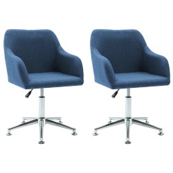 Esszimmerstühle Drehbar 2 Stk. Blau Stoff