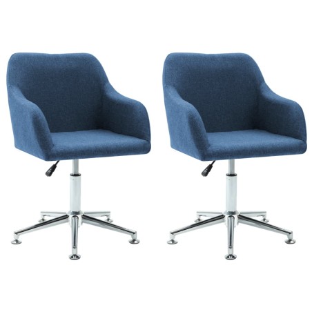 Esszimmerstühle Drehbar 2 Stk. Blau Stoff