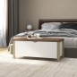 Sitzbank mit Stauraum und Kissen Weiß Sonoma-Eiche 105x40x45cm Sitzbank mit Stauraum und Kissen Weiß Sonoma-Eiche 105x40x45cm