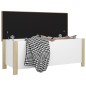 Sitzbank mit Stauraum und Kissen Weiß Sonoma-Eiche 105x40x45cm Sitzbank mit Stauraum und Kissen Weiß Sonoma-Eiche 105x40x45cm