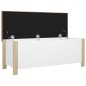 Sitzbank mit Stauraum und Kissen Weiß Sonoma-Eiche 105x40x45cm Sitzbank mit Stauraum und Kissen Weiß Sonoma-Eiche 105x40x45cm