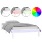 vidaXL Massivholzbett mit LEDs Weiß 90x190 cm vidaXL Massivholzbett mit LEDs Weiß 90x190 cm