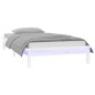 vidaXL Massivholzbett mit LEDs Weiß 90x190 cm vidaXL Massivholzbett mit LEDs Weiß 90x190 cm
