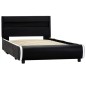 Bettgestell mit LED Schwarz Kunstleder 100x200 cm Bettgestell mit LED Schwarz Kunstleder 100x200 cm