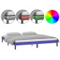 vidaXL Massivholzbett mit LEDs Grau 135x190 cm vidaXL Massivholzbett mit LEDs Grau 135x190 cm