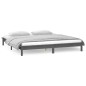 vidaXL Massivholzbett mit LEDs Grau 135x190 cm vidaXL Massivholzbett mit LEDs Grau 135x190 cm