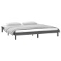 vidaXL Massivholzbett mit LEDs Grau 135x190 cm vidaXL Massivholzbett mit LEDs Grau 135x190 cm