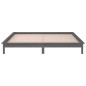 vidaXL Massivholzbett mit LEDs Grau 135x190 cm vidaXL Massivholzbett mit LEDs Grau 135x190 cm