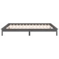 vidaXL Massivholzbett mit LEDs Grau 135x190 cm vidaXL Massivholzbett mit LEDs Grau 135x190 cm