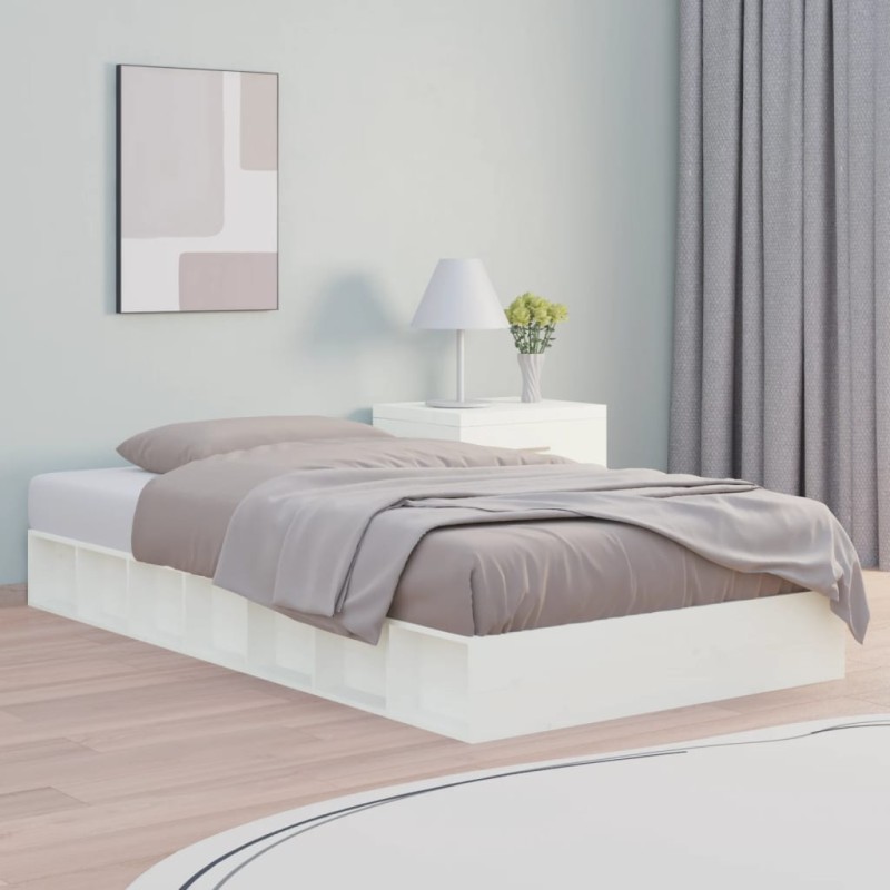 vidaXL Massivholzbett Weiß 75x190 cm vidaXL Massivholzbett Weiß 75x190 cm