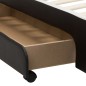 Bettgestell mit LED Schwarz Kunstleder 100x200 cm Bettgestell mit LED Schwarz Kunstleder 100x200 cm