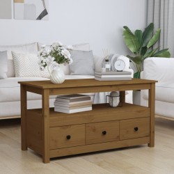 vidaXL Couchtisch Honigbraun 102x49x55 cm Massivholz Kiefer