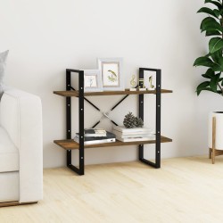 vidaXL Bücherregal 2 Fächer Räuchereiche 80x30x70 cm Holzwerkstoff