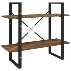 vidaXL Bücherregal 2 Fächer Räuchereiche 80x30x70 cm Holzwerkstoff