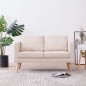 2-Sitzer-Sofa Stoff Cremeweiß 2-Sitzer-Sofa Stoff Cremeweiß