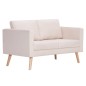 2-Sitzer-Sofa Stoff Cremeweiß 2-Sitzer-Sofa Stoff Cremeweiß