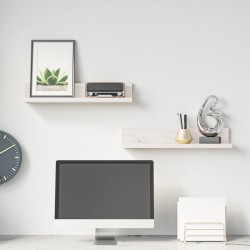 vidaXL Wandregale 2 Stk. Weiß 50x11x9 cm Massivholz Kiefer