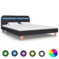 Bettgestell mit LED Dunkelgrau Stoff 180×200 cm Bettgestell mit LED Dunkelgrau Stoff 180×200 cm